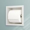 Neodrain Recessed Toilet Paper Holder, White Stainless Steel Built-in Tissue