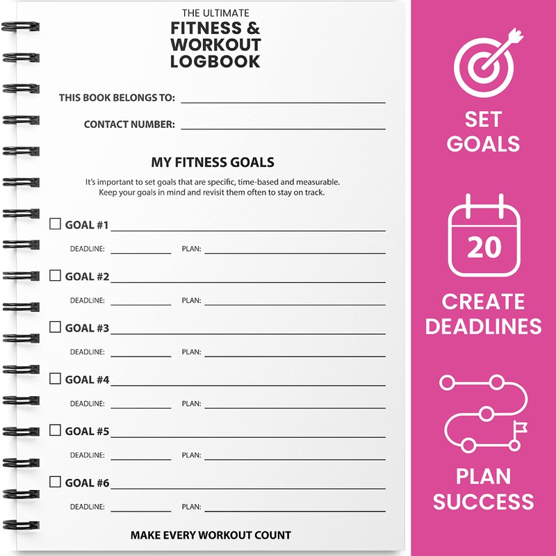 Ultimate Gym Workout Log Book, XL A5 Exercise, Fitness and