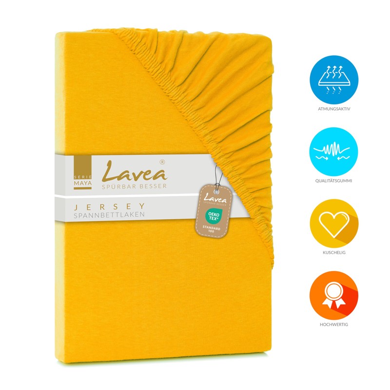 Lavea Jersey Fitted Sheet, Maya Series, 100% Cotton, High-Quality Workmanship,