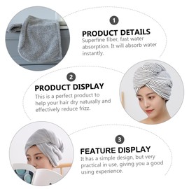 GLEAVI 2pcs Bamboo Charcoal Hair Wrap Towels Super Absorbent Quick-dry Hair Drying Caps for Women Lightweight Travel-friendly Fiber