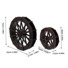 Mobestech 2Pcs Aquarium Water Wheel Ornament Set Brown DIY Fish Tank Decoration with Flowing Movement for Serene Desktop Decor for Creating Feng Shui Landscape