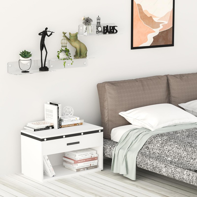 Sezanrpt 12 Inches Clear Wall Shelves, Moisture-Proof, Acrylic Bathroom Wall