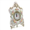 SWHONG Pretty Small Resin Clock Flower Art Table Desktop Alarm