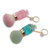 2pcs Loose Powder Brush with Keychain Transparent Handle Synthetic Shed