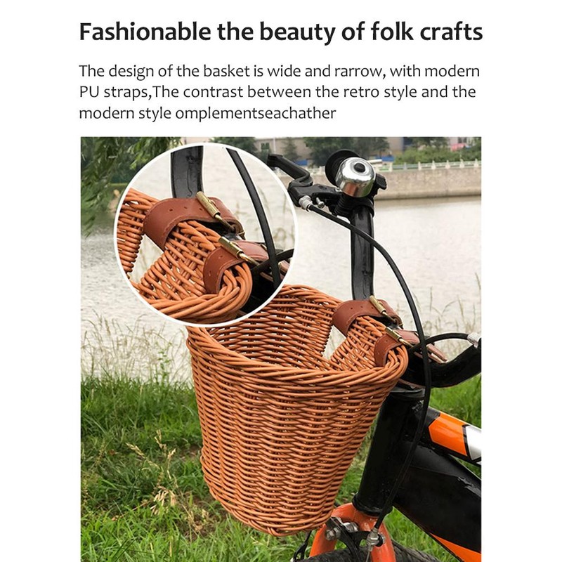 Children s Bike Basket Kids Front Handlebar Basket Plastic Rattan