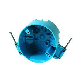 Carlon 4 in Ceiling Box, PVC, Round, New Work, With Nails, Blue -No. B520AR-UPC, 4 in . Pack of four