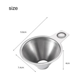 1 pcs Stainless Steel Spice Funnel with Handle – Perfect for Kitchen Spice Jars, FIFO Squeeze Bottles, Spill-Free Metal Funnel for Salt, Pepper, Powder, Condiments, and Sauces