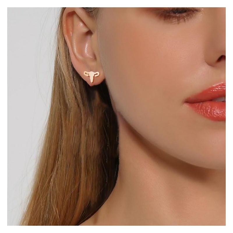 Mini Uterus Shape Stud Earrings Anatomic Organ Earrings Women Earrings