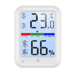 Digital Indoor Temperature and Humidity Meter Room Thermometer with Humidity Meter Temperature Monitor Comfort Level Display Touch Button and Backlight Function Maximum/Minimum Temperature and