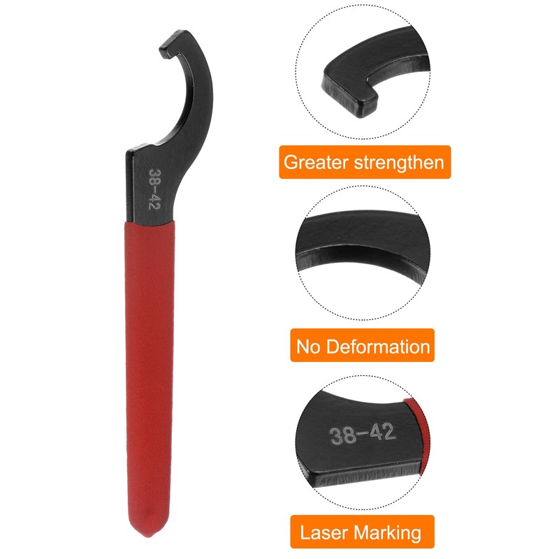 sourcing map C Hook Spanner Wrench for Lathe Clamping 38-42mm