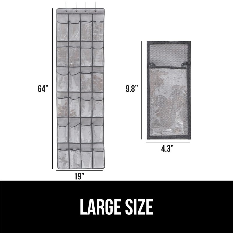 GORILLA GRIP Over the Door Shoe Organizer, 24 Large Breathable