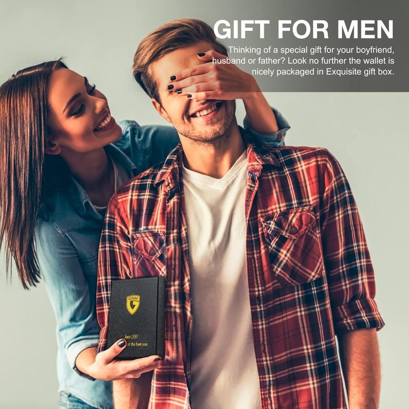 GSOIAX Mens Slim Wallet Rfid Blocking - Color: Black