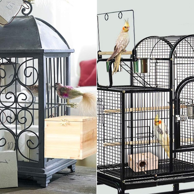 Parakeet Nesting Box, Bird Nest Breeding Box Cage Wood House