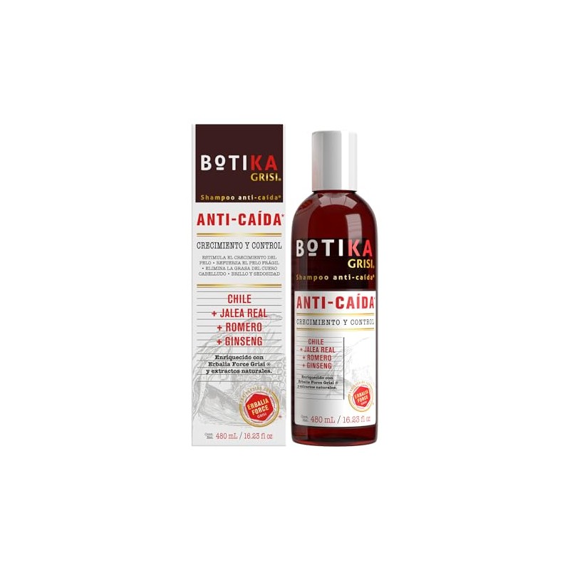 BOTIKA GRISI Shampoo Anticaída Natural con Jalea Real, 480 ml