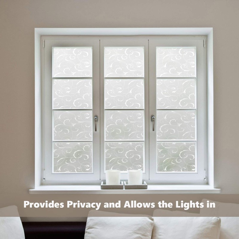 LEMON CLOUD Window Privacy Film, No-Adhesive Static Decorative Window Film,