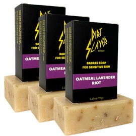 Dirt Slayer All Natural Bar Soap (3 Pack Oatmeal Lavender Riot)