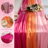 Pink Orange Party Decoration Table Runner, 3 Pack Boho Chiffon