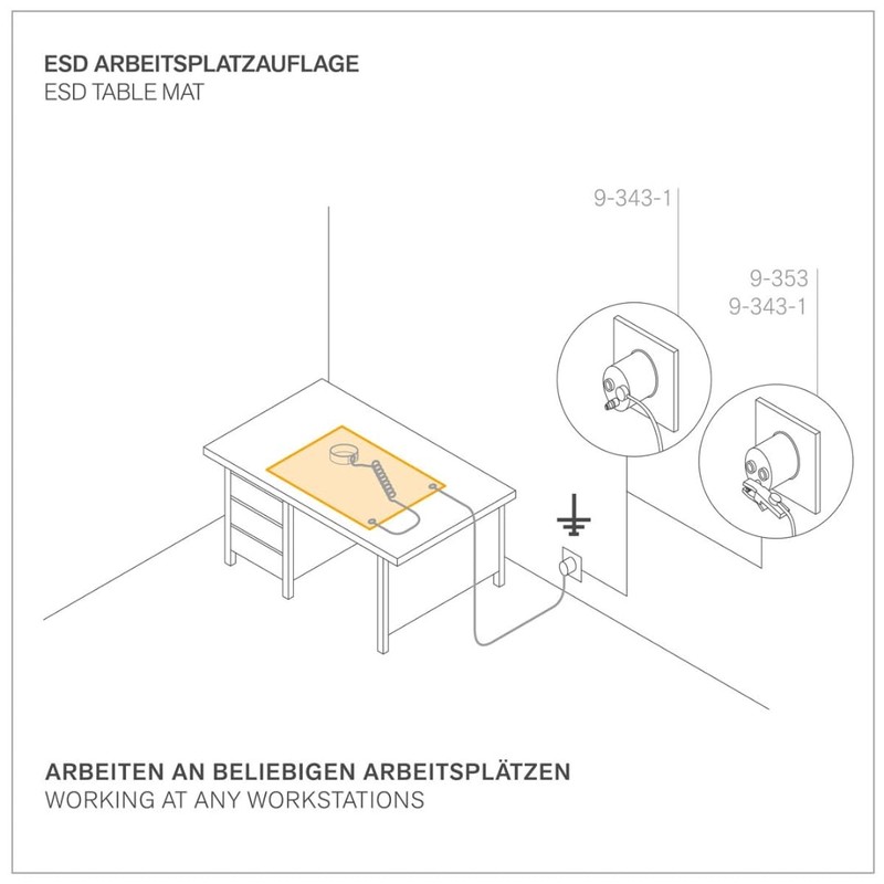 BERNSTEIN ESD Handling Set 6-Piece Foldable ESD Mat 500 x