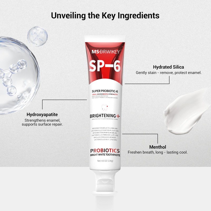 MSDRWIKEY SP-6 Whitening Toothpaste 2-Pack & Popping 7-Pro Whitening Toothpaste,