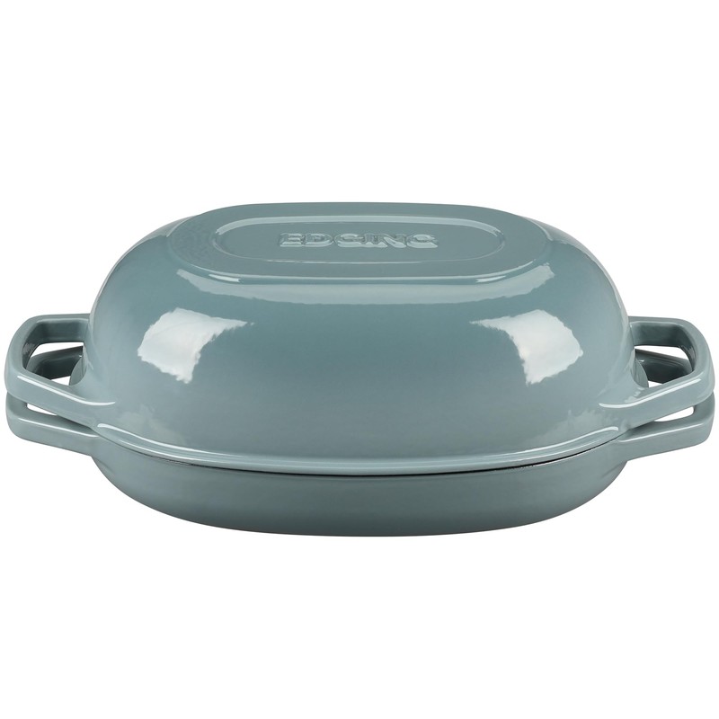 EDGING CASTING Enameled Cast Iron Oval Dutch Oven Pot with
