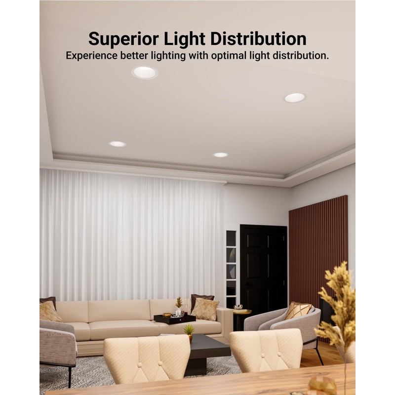 Sunco 12 Pack 6 Inch Ceiling Can Light Trim, Step