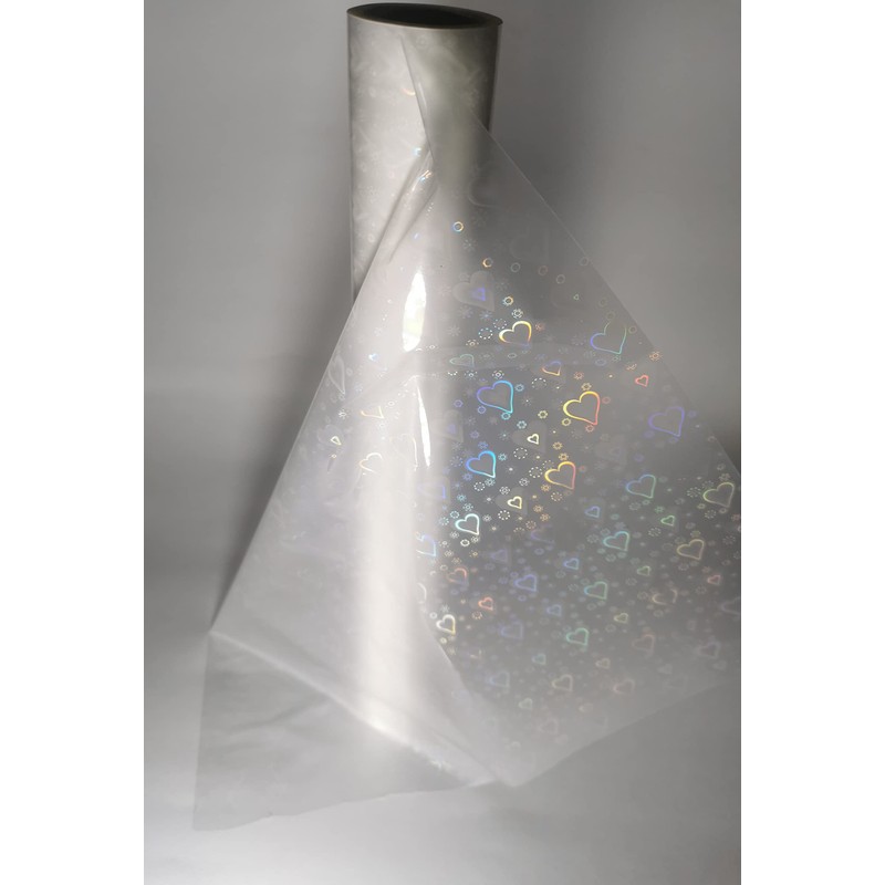 Rollo para Laminado Térmico Holográfico Corazones 30cm x 25m