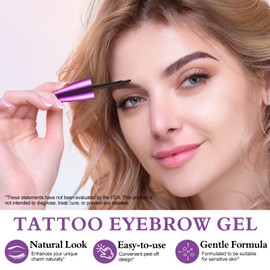 2Pcs Peel Off Eyebrow Tint Gel, Dark Brown Peel-Off Tinted Eye Brow Glue, Waterproof & Sweatproof Long-Lasting Brow Tattoo tint Last 3 Days, Suitable for All Skin Types