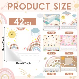 Fuyoooo 42pcs Rainbow Desk Name Tags Boho Kids Photo Nameplates for Desk Morandi Student Name Plates for Classroom Kindergarten Labels Stickers with Photo Self Adhesive Colorful Classroom Decoration