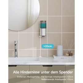 AIKE Automatic Soap Dispenser for Liquid Soap for Wall Mounting, IPX7 Waterproof with 400 ml Polished Stainless Steel