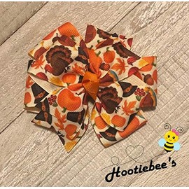 Thanksgiving Fall Harvest Pinwheel Hair Bow
