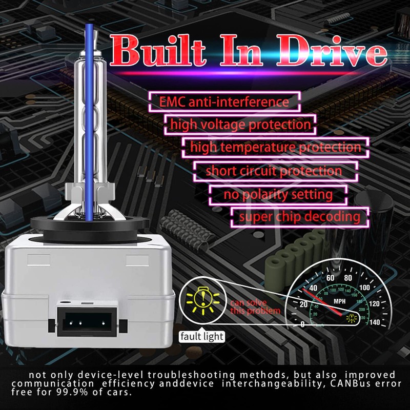 SPOLI Xenon Bulb HID D1S, 8000K Blue Car Headlight Bulb
