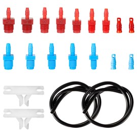 lasuroa 13911 Master Cylinder Bleeder Kit Replacement, Universal Brake Master Cylinder Bleeder Kit for Automotive Includes 21.65 Inch Hose, Clip and Threaded Fittings