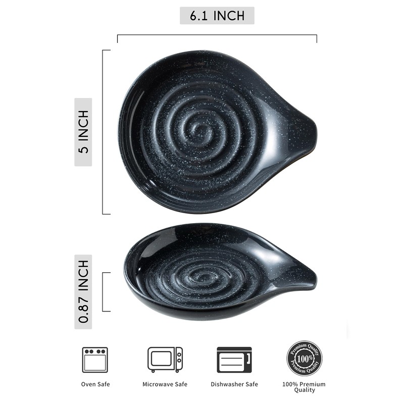 LAUCHUH Spoon Rest for Stove Top, Ceramic Spoon Holder 5"