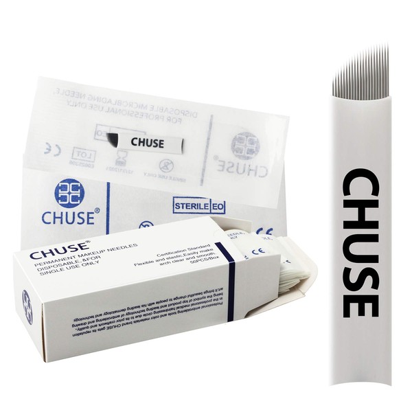 CHUSE Permanent Make-Up Needles for Manual Eyebrow Tattoo Pen Micro Blade 21 Tilted Needles S21 50pcs/box