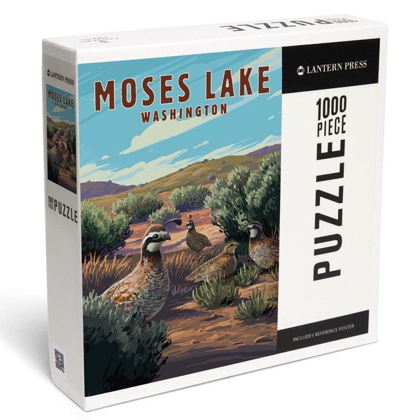 Lantern Press 1000 Piece Jigsaw Puzzle, Moses Lake, Washington, Painterly,