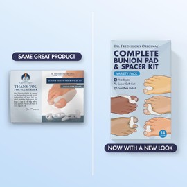 Dr. Frederick's Original 14-Piece Bunion Corrector Kit - Fast Relief for Bunions & Overlapping Toes - For Men & Women - Soft Gel Pads, Spacers, & Separators - For No Surgery Required