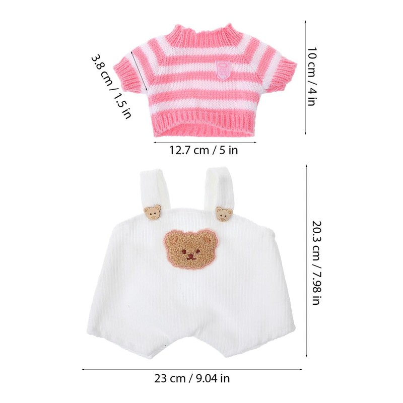 NOLITOY Plush Clothes 2 Sets: 30cm Bear Clothes with Jumpsuit