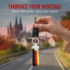 GWEOR Germany Flag Keyring Metal, Black/Red/Gold Nylon Strap, Rustproof &