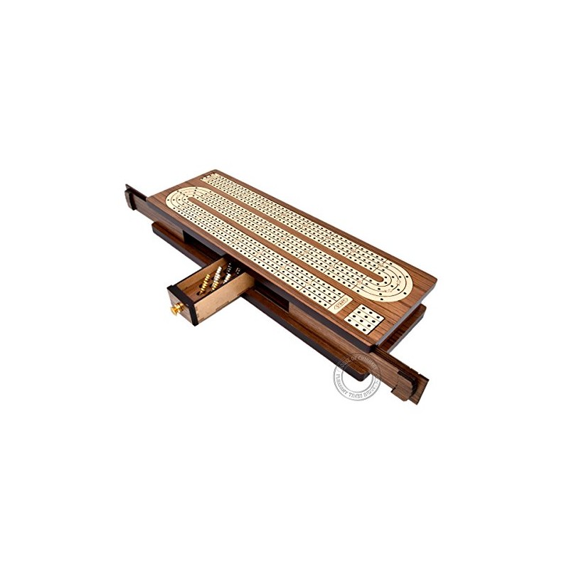 House of Cribbage - Tablero continuo con incrustaciones de madera