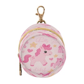 Lindo soporte para chupones de dibujos animados de caballo rosa para bebé niña, cartera portátil, artículos de bebé, caja contenedor contenedor para chupones