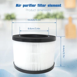 Xspeedonline 2-Pack TZ-K1 HEPA Filter Fit for FreAire KN6391, Fit for ToLife TZ-K1, Fit for MK-01 MK-06, 3-in-1 HEPA Filter Replacement Fit for Smoke Pollen - White