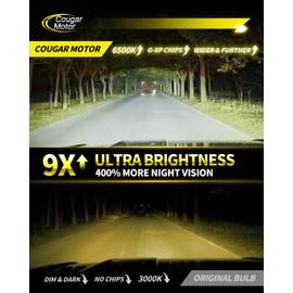 Cougar Motor H7 Bulb, H7 Fog Light Bulbs Double CANBUS-Ready White Lights Ultra-Bright with Turbo Cooling Fan Easy Installation, Plug-N-Play, Pack of 2