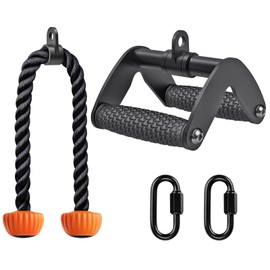 SELEWARE Tricep LAT Pulldown Attachment, Cable Machine Attachment with Non-Slip Soft Rubber Grip, Weight Machine Accessories for Home Gym