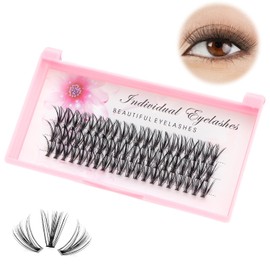 Dedila 8/10/12/14/16/17/18/20mm 60pcs 20 Root Grafting Individual False Eyelashes Mink Natural Long Eye Lashes Cluster Extension Makeup Beauty Fake Eyelash (20mm)