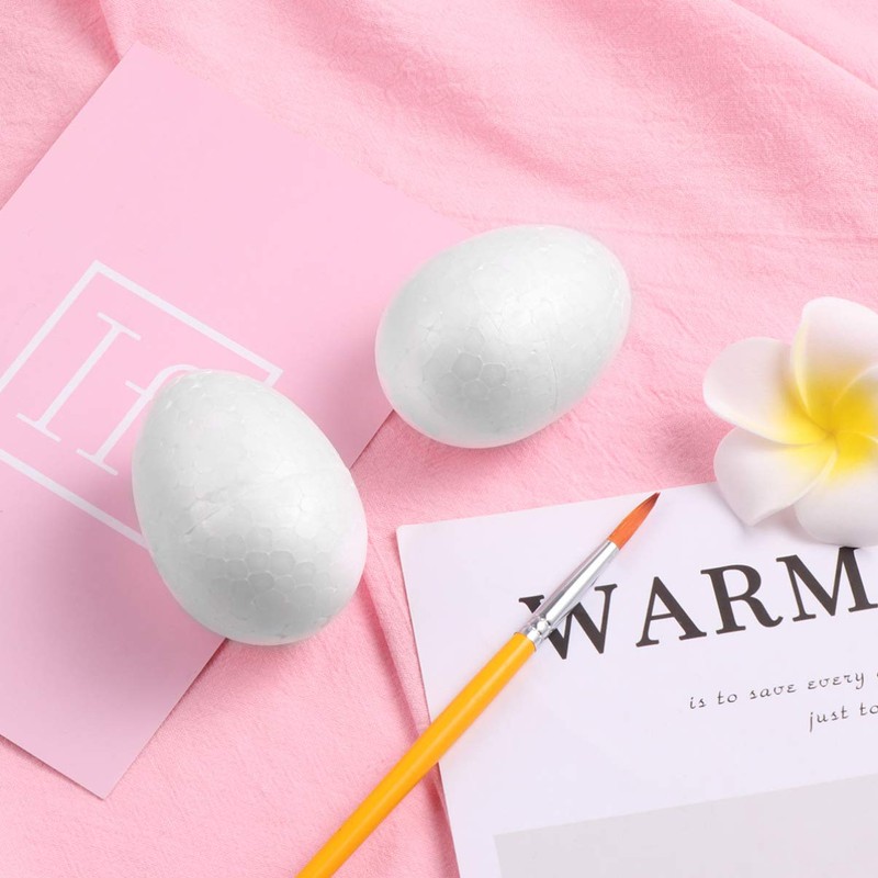 PRETYZOOM 50pcs Foam Eggs Easter Styrofoam Polystyrene Egg Shapes Easter