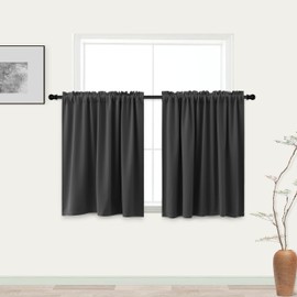 KOUFALL RV Curtains Blackout Privacy Insulation RV Window Shade Blinds for Motorhome Inside Camper Windows,36 Inch Length,Dark Grey