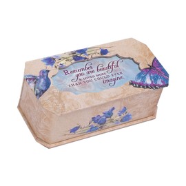 Cottage Garden Remember You are Beautiful Butterfly and Bird Glitter Musical Box Plays You Light Up My Life
