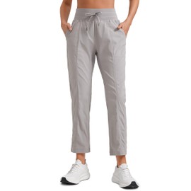 CRZ YOGA Womens Casual 7/8 Pants 27" - Lightweight Workout Outdoor Athletic Track Travel Lounge Joggers Pockets Dark Chrome X-Large