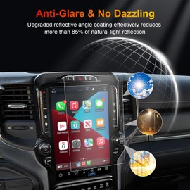 BSTW Ram Screen Protector 12 Inch Matte for 2019-2026 Dodge Ram 1500 2500 3500 Uconnect 12 In Touchscreen Ram Pickup Truck Accessories 9H Anti-Fingerprint & Glare Tempered Glass Film