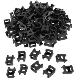 100Pcs Zip Tie Mount Wire Cable Saddle Holder Screw Fixing Mounting Base Clip Retardant Nylon Cable Tie Mount Base Screw Mount Cable Tie Base Cradle Saddle Type Wire Holder for Wire and Cable Tidy